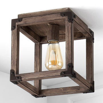 Magnolia 8" Iron Rustic Farmhouse LED Flush Mount - JONATHAN Y